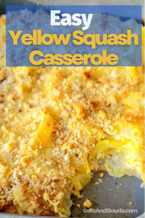 Easy Yellow Squash Casserole, topped with buttery breadcrumbs, comes together quickly when you want to make a homemade Southern side dish. Whether you have a bounty of summer squash from the garden in the summer or you're planning your Thanksgiving dinner, this savory squash casserole recipe will be a family favorite. Potato Squash Casserole, Broccoli Squash Casserole, Southern Squash Casserole 12 Tomatoes, Squash Casserole No Eggs, Yellow Squash Recipes Casserole With Cream Of Mushroom Soup, Baked Squash Casserole Recipes, Squash Bake Casserole, Make Ahead Squash Casserole, Yellow Squash Gratin