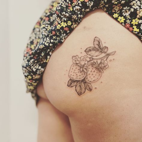 Strawberry Bunch Tattoo, Strawberry Collarbone Tattoo, Fineline Strawberry Tattoo, Strawberry Tramp Stamp, Strawberry Patch Tattoo, Strawberry Knee Tattoo, Strawberry Bush Tattoo, Strawberry Branch Tattoo, Wild Strawberry Tattoo