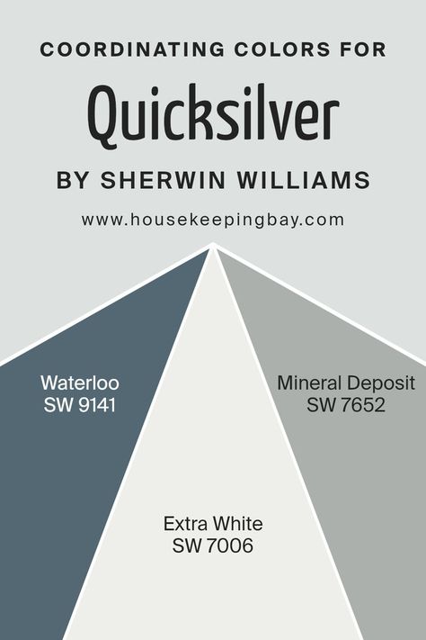 Coordinating Colors of Quicksilver SW 6245 by Sherwin Williams Sw Quicksilver, Sherwin Williams Coordinating Colors, Grey Paint Colors, Coordinating Colors, Sherwin Williams, House Painting, Accent Colors, Paint Colors, New Homes