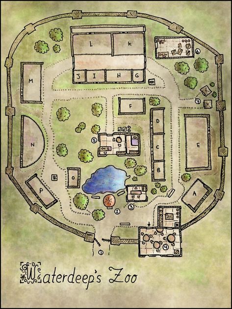 Map 18 – Waterdeep’s Zoo Zoo Blueprints, Minecraft Zoo Ideas, Elven Tower, Ideas For Minecraft, Zoo Signage, Minecraft Town, Zoo Map, Zoo Architecture, Zoo Ideas