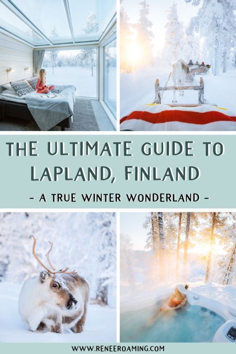 Lapland, Finland is the ultimate winter travel destination! This dreamy part of the world has it all... think reindeer sleigh rides, dog sledding, northern lights, amazing hotels, snowmobiling, snowshoeing and much, much more! Find out all the insiders tips on where to stay, what to do, where to eat, and how to take amazing Instagram worthy photographs. By Renee Roaming, your source for destination guides, dreamy photography, and tips for exploring the outdoors. Click to read more! Northern Lights Ranch, Renee Roaming, Finland Trip, Amazing Hotels, Reindeer Sleigh, Sleigh Rides, Winter Travel Destinations, Finland Travel, Lapland Finland