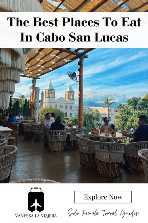 Indulge your taste buds at these places to eat in Cabo San Lucas. This Cabo Mexico travel guide shares the best places to eat in Cabo San Lucas for an unforgettable dining experience. From a fun party restaurant on Medano Beach Cabo to a fantastic taco spot, these Cabo places to eat will let you experience the flavors of Mexico. Click the link to check out Cabo San Lucas dining today! Cabo Restaurants With A View, Medano Beach Cabo, Cabo Restaurants, Cabo San Lucas Restaurants, Cabo Travel, Travel Cabo San Lucas, Solo Vacation, Party Restaurant, Cabo Mexico