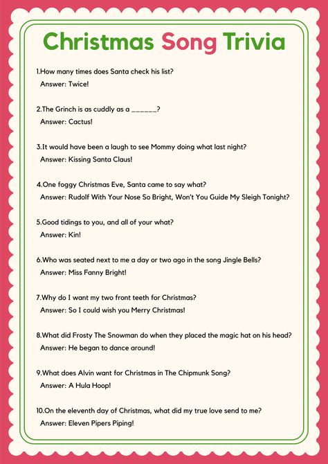 Christmas Music Trivia With Answers, Christmas Party Trivia Games, Christmas Song Trivia Free Printable, Christmas Finish The Lyrics Game, Christmas Song Trivia With Answers, Christmas Song Games Free Printable, Finish The Lyrics Christmas Songs, Christmas Trivia Games For Adults, Nursing Home Christmas Activities