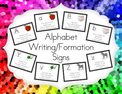 Alphabet Writing/Formation Signs & a Free Frame! • A Turn to Learn Fun Poems, Learn Alphabet, Sign Language Phrases, Abc Phonics, Alphabet Phonics, Abc Activities, Preschool Writing, Alphabet Writing, Teaching The Alphabet