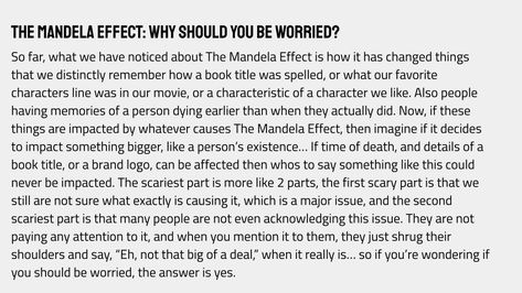 Mandela Effect Examples, The Mandela Effect, Mandela Effect, We Movie, Do You Believe, Book Title, Bending, Thought Provoking, True Stories