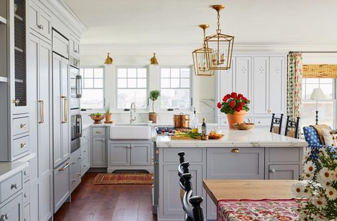 Scout & Nimble Blog | Interior Design Home Tours, Inspiration & More Maine Beach House, Katie Rosenfeld, Warm Grey Paint Colors, Top Kitchen Designs, Pretty Kitchen, All White Kitchen, Kitchen Paint Colors, New England Homes, Kitchen Design Trends