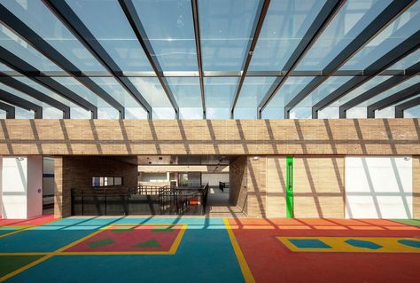 Gallery of El Recreo Kindergarten / DARP - 3 Interior Balcony, Flexible Space, Train Activities, Urban Fabric, Extra Curricular, Learning Spaces, Folding Doors, Facade Architecture, Outdoor Areas