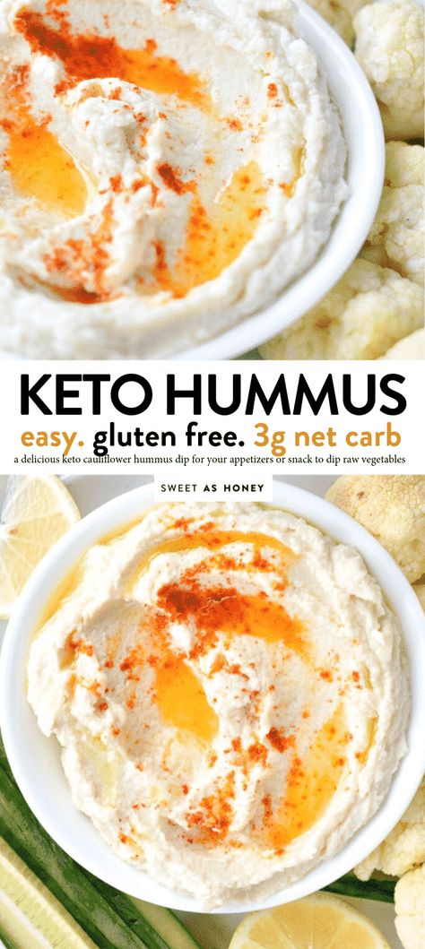 Keto Hummus, Easy Snack Appetizers, Paleo Hummus, Keto Dips, Cauliflower Hummus, Easy Hummus Recipe, Hummus Dip, Keto Lunch Ideas, Paleo Low Carb