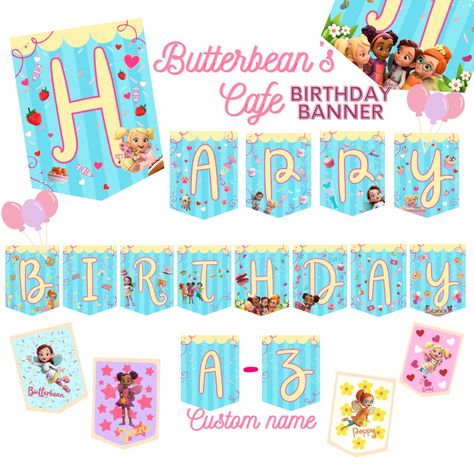 Butterbean's Cafe, Ben And Holly, Cafe Party, Birthday Party Banner, Digital Drawings, Party Banner, Birthday Banner, My Images, Drawing And Illustration