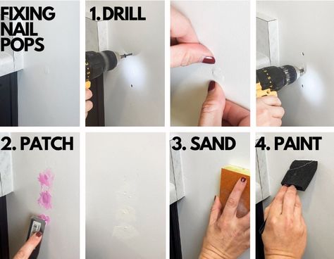 How To Fix Nail Pops Drywall Screws, Nail Pops, Get Nails, Different Seasons, Pop Out, Drywall, A Wood, Fix It, Coming Out