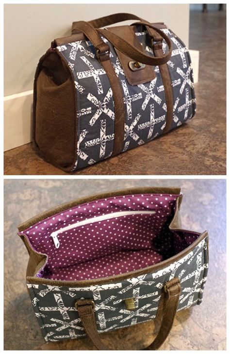 Doctor Bag Purse, Pre Quilted Fabric, Handbag Tutorial, Sac Diy, Modern Bag, Diy Bags Purses, Doctor Bag, Classic Handbags, Handbag Patterns