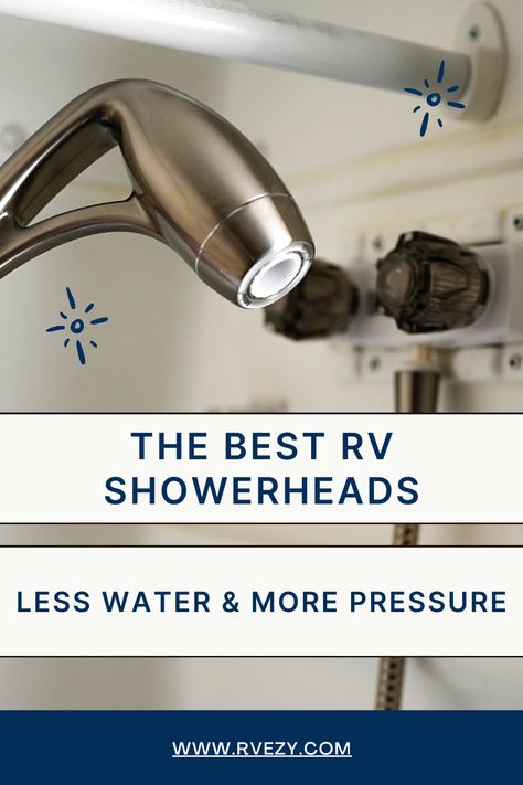 Check out the best RV showerheads on the market. Easy to install. Lightweight. Great pressure. Water saving. Full-featured. Best prices. Rv Shower Head, Rv Rental, Rv Lifestyle, Water Saving, Water Pressure, Rv Travel, Save Water, High Pressure, Shower Heads