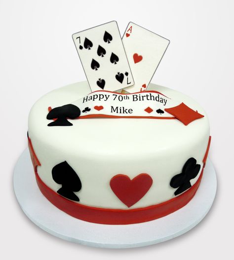 Playing Card Themed Cake by Casey's Cupcakes Card Cake Ideas, Cards Theme Cake, Poker Cake, Cards Cake, 25th Birthday Cakes, Chips Ahoy, Gambling Cake, Birthday Cakes For Men, Cakes For Men