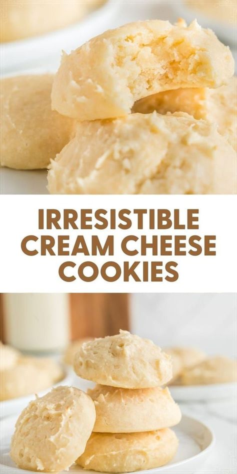 Follow this simple recipe to make soft and delicious cream cheese cookies. Perfect for any time. Cream Cheese Cookie, Cream Cheese Recipes Dessert, Cream Cheese Cookie Recipe, Cream Cheese Bars, Vanilla Ice Cream Recipe, Cream Cheese Desserts, Sugar Free Cookies, Cheese Cookies, Cream Cheese Cookies