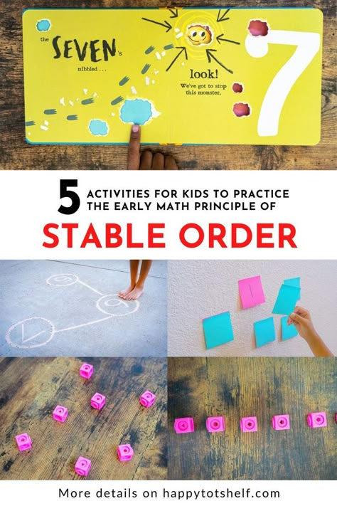 Early Math Activities for Kids to Learn the Stable Order Principle Math Activities For Kids, Teaching Toddlers, Counting Activities, Early Math, Easy Activities, Learning Numbers, Homeschool Preschool, Activities To Do, Hands On Activities