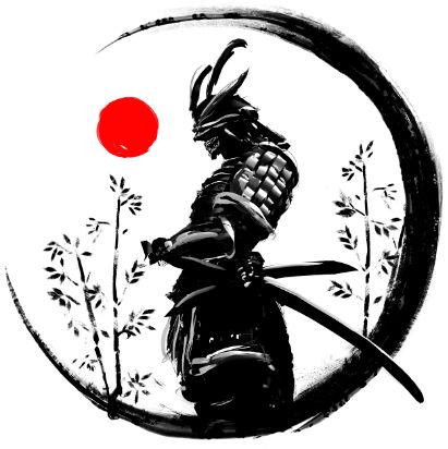 Illustration of a Japanese warrior in an ink circle with a red sun (#WT_Art ) Tato Geisha, Japanese Warrior Tattoo, Bilik Permainan, Samurai Warrior Tattoo, Guerriero Samurai, Tato Naga, Samurai Tattoo Design, Samurai Wallpaper, Samurai Artwork