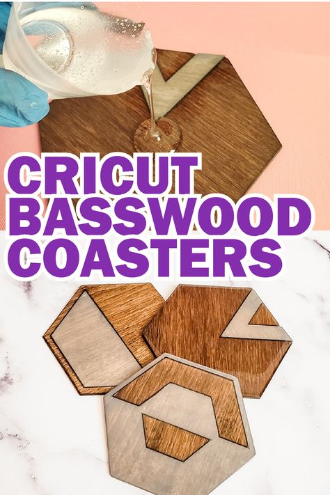 Basswood Projects Cricut Maker, Basswood Cricut Projects, Cricut Basswood Projects, Cricut Coasters, Coasters With Resin, Wood Coasters Diy, Cricut Storage, Cricut Wood, Diy Wood Stain