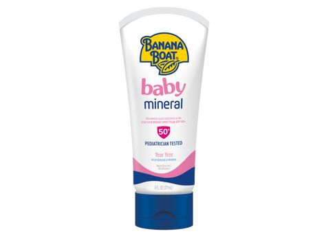 Banana Boat Baby Mineral Lotion SPF 50+ Sunscreen Review - Consumer Reports Kids Skin Care, Baby Sunscreen, Boat Bag, Summer Products, Banana Boat, Kids Sunscreen, Baby Protection, Sunscreen Lotion, Bath Soap