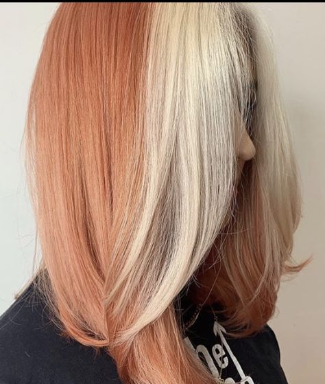 Peaches And Cream Hair, Peach And Blonde Hair, Cool Hair Colours, Blorange Hair, Vegan Cream, Peach Hair, Ginger Hair Color, Hair Streaks, Hair Colours