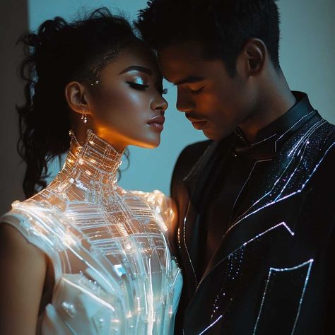 10+ Unique Wedding Theme Ideas Inspired by Cyberpunk Artwork • 333+ Inspiring Lifestyle Ideas Cyberpunk Wedding, Futuristic Wedding, Cyberpunk Artwork, Futuristic Elements, Inspiring Lifestyle, Holographic Displays, Metal Beam, Wedding Theme Ideas, Classic White Dress