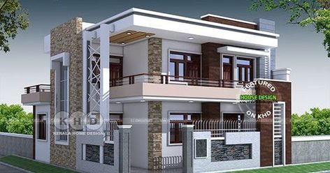 5 bedroom decorative style contemporary house by S.I. Consultants, Agra, Uttar Pradesh, India. Small Contemporary House, 2 Storey House Design, Best Modern House Design, Architecture Magazine, Kerala House Design, Modern Style House Plans, Modern Exterior House Designs, Duplex House Design, Modern Bungalow