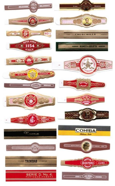 (3) Cuban cigar bands for collage work, creative art etc. All new and unu… Premium Cigars, Cuban Cigars, Pipes And Cigars, Good Cigars, Cigars And Whiskey, Fidel Castro, Humidor, My Cousin, Cigars