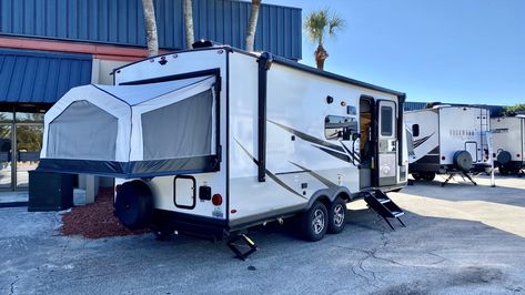 7 Best Hybrid Campers in 2022 - Getaway Couple Hybrid Travel Trailers, Rockwood Roo, Hybrid Camper, Camper Flooring, Best Travel Trailers, All Terrain Tyres, Gas Mileage, Forest River, Travel Trailers