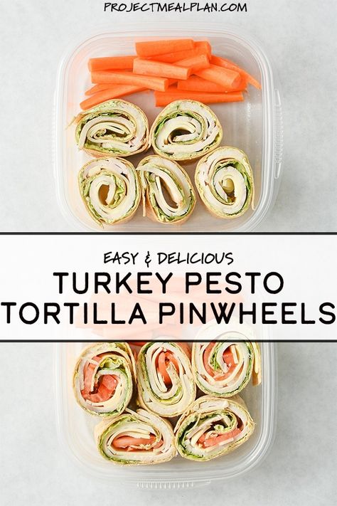 Turkey Pesto Tortilla Pinwheels - My favorite deli cold lunch in a homemade version, PLUS pesto!! Perfect to meal prep as a make-ahead work lunch option! #coldlunch #pinwheels #mealprep Cold Meal Prep Lunches, Pesto Tortilla, Cold Meal Prep, Turkey Pesto, Meal Prep Lunches, Tortilla Pinwheels, Cold Lunch, Deli Turkey, Cold Lunches