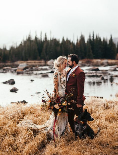 This Snowy Boho Elopement was Planned in Two Weeks! - Green Wedding Shoes Snowy Colorado, Bouquet Photography, February Wedding, Wedding Boots, Wedding Winter, Colorado Elopement, Wedding Boho, Rustic Country Wedding, Green Wedding Shoes