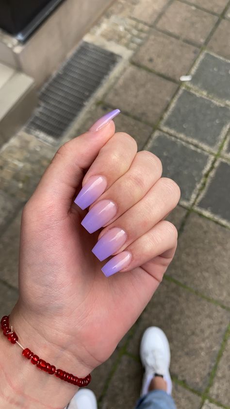 Ombre Violet Nails, Colour Ombre Nails Acrylic, Lavender French Tip Nails Coffin, Baby Boomer Nails Color Purple, Purple Nails Ballerina, Ombre Lavender Nails, Ombre Nails Purple Lavender, Ballerina Nails Purple, Purple Ballerina Nails