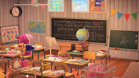 Classroom Animal Crossing, Classroom Scene, Kindergarten Interior, Desain Buklet, Animal Crossing Characters, Classroom Projects, New Animal Crossing, Kids Classroom, 3d Artwork