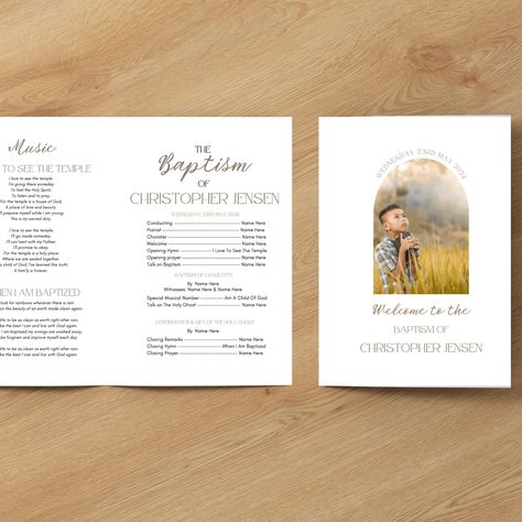 Baptism Program Template, Ctr Shield, Lds Baptism Program, Baptism Program, Lds Baptism, Sacred Symbols, You Used Me, Event Themes, Program Template