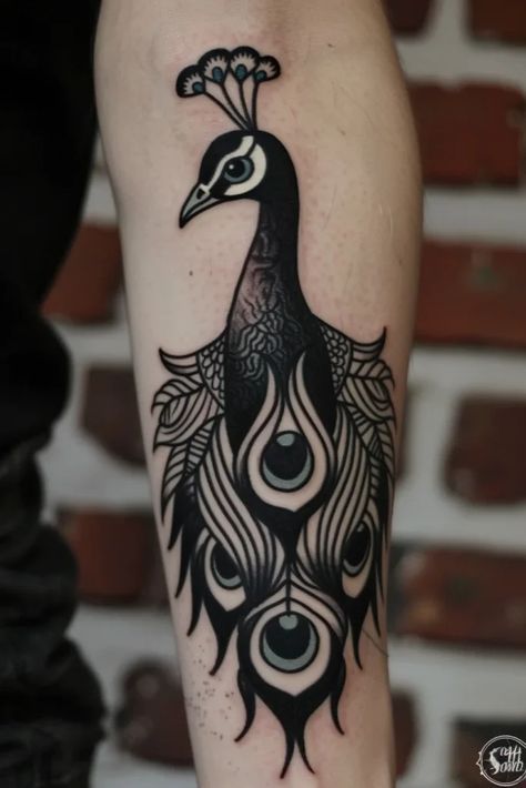 Meaning of Peacock Tattoos Rebirth Tattoos, Peacock Tattoos, Rebirth Tattoo, Trad Tattoos, Peacock Tattoo, Flash Ideas, Sleeves Ideas, Sleeve Ideas, Spiritual Enlightenment