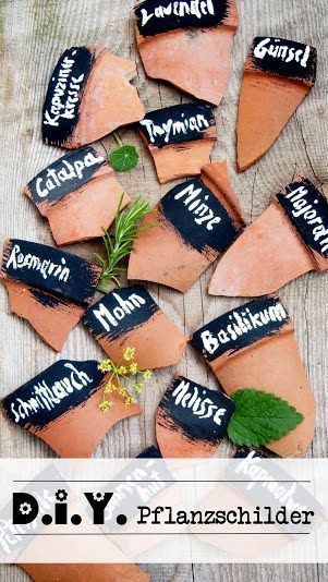 Titantina's Ideen: Grüner Freitag: D.i.Y. Pflanzschilder                                                                                                                                                                                 Mehr Plant Signs, Garden Tags, Plant Labels, Have Inspiration, Garden Markers, Diy Garden Projects, Perfect Garden, Planting Vegetables, Veggie Garden