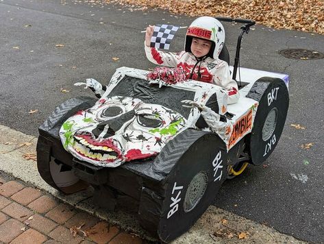 Each Year My Wife Builds A Costume For My Son's Wheelchair. This Year He's The Zombie Monster Truck Monster Truck Halloween Costume, Zombie Monster Truck, Monster Truck Costume, Truck Costume, Zombie Halloween Costume, Monster Jam Birthday Party, Wheelchair Costumes, Monster Jam Birthday, Zombie Halloween Costumes