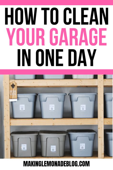 A cluttered garage can be overwhelming, but with the right tips and tricks, your garage can be cleaned and organized in just one day. Learn how to transform your garage into a functional space with these helpful garage organizing & cleaning tips. Cluttered Garage, Declutter Garage, Garage Steps, Garage Clutter, Garage Organizing, Garage Organization Systems, Garage Organization Tips, Declutter Checklist, Clean Garage