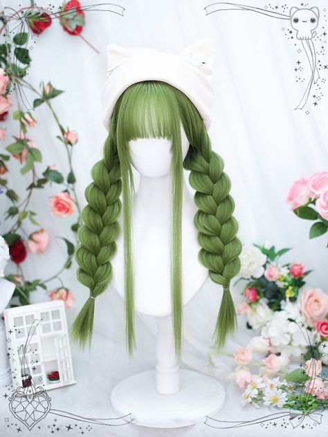 This price is for a wig only, others are not included. Hair Color:GreenHair Length:Under Bust LengthWig Bangs:Air Bangs / Wispy BangsWig Details:Heat-resistant Synthetic Fiber / Natural Top / Net Closed Wefted Cap Construction / StraightSizeFree SizeHair Length60 Sage Green Hair, Long Green Hair, Green Hair Wig, Bangs Wispy, Hair Stail, Cool Hair Designs, Air Bangs, Top Net, Drawing Hair Tutorial