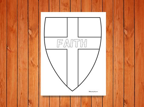 Shield of Faith Printable low res 5 Armor Of God Lesson, Jesus Crafts, Faith Crafts, The Armor Of God, The Life Of Jesus, Children's Church Crafts, Shield Of Faith, Preschool Bible, Sunday School Crafts For Kids