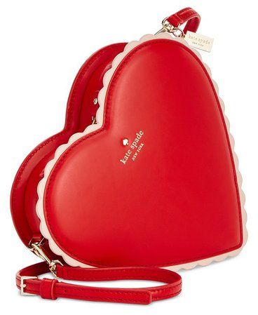 kate spade kate spade new york Yours Truly Chocolate Heart Mini Bag & Reviews - Handbags & Accessories - Macy's | ShopLook Kate Spade Messenger Bag, Tas Vintage, Kate Spade Heart, Tas Mini, Red Leather Bag, Kate Spade Shoulder Bag, Chocolate Hearts, Novelty Bags, Heart Bag