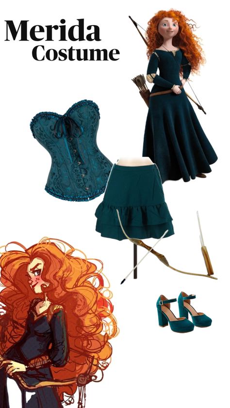 Princess Merida Costume, Merida Costume, Princess Merida, Duo Halloween Costumes, Holloween Costume, Princess Costume, Halloween Costumes, Halloween, Disney