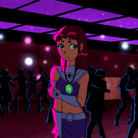 Starfire Titans, Starfire Dc, Teen Titans Characters, Teen Titans Starfire, Starfire And Raven, Fire Icons, Teen Titan, Cartoon Sketches, Good Cartoons