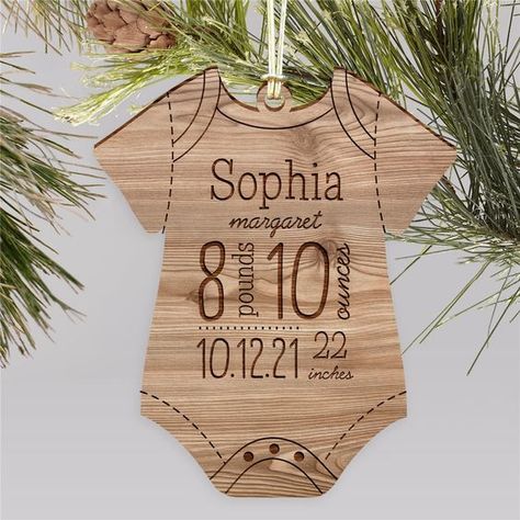 Laser Cut Christmas Ideas Lazer Engraver, Glow Projects, Cnc Machine Projects, Wood Laser Ideas, Engraved Christmas Ornaments, Glowforge Projects, Cut Baby, Baby's First Christmas Gifts, Cnc Router Projects