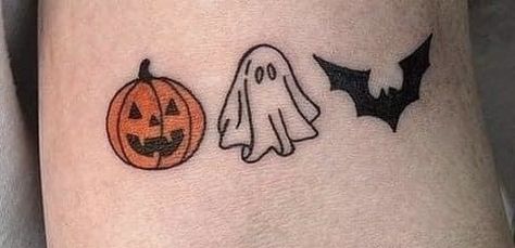 Simple Pumpkin Tattoo, Cute Halloween Tattoos, Halloween Tattoo Ideas, Pumpkin Tattoo, The Lovers Tarot Card, Halloween Symbols, Small Tattoos Simple, Watch Tattoos, Spooky Tattoos