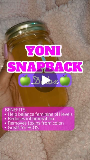 Lady Yoni (Nicole Knight) on Instagram: "🌸🍏YONI SNAPBACK🍏🌸

This yoni detox tonic helped me and other women cleanse the colon, urinary tract, and various feminine reproductive ailments, like:
• Yeast Infections
• Ovarian cysts & PCOS
• Fibroids
• BV (Bacterial Vaginosis)
• Imbalanced pH levels
• Also helps flatten the tummy 👀

🍏RECIPE🍏
• 1-2 Tbsp of Apple Cider Vinegar 
• 1 Tsp of Turmeric 
• 1 Tbsp of Honey
• 16 oz of Spring/Distilled Water

🍏DIRECTIONS🍏
• Add ACV, turmeric, and honey in a glass of 16 oz of spring/distilled water.
• Mix ingredients well and serve.

Drink this amazing detox concoction every morning (up to 2 weeks) before eating to activate your bodies immune system and snap that yoni back sis. 😜

Check out more of my favorite yoni detox drinks on my website 👉

? Urinary Health For Women, Ph Levels Female, Detox Baths For Women, Yeast Infection Remedies Fast, Healing Exercises, Acv Drink, Bath Detox, Turmeric And Honey, Womb Healing