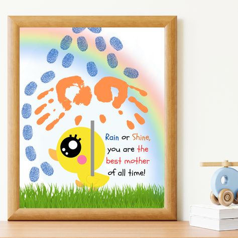 Umbrella Handprint, Art Fingerprint, Hand Print Art, Handprint Keepsake, Handprint Gifts, Fingerprint Art, Mantel Shelf, 1st Day Of School, Handprint Art