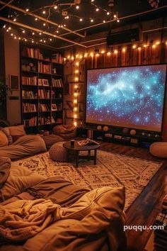 Tv Room Ideas Cozy, Small Theater Room Ideas, Small Home Theatre, Small Home Theater Rooms, Home Theatre Room Ideas, Small Theater Room, Hangout Room Ideas, Small Home Theater, Theatre Room Ideas