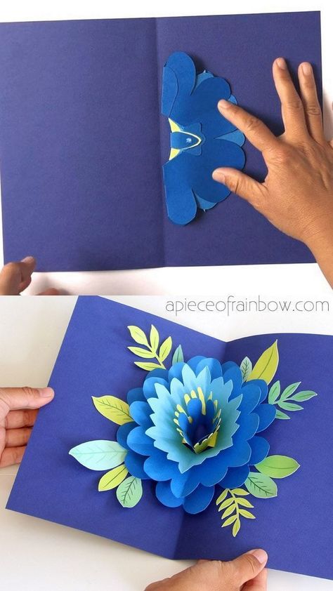 Pop Up Flower, Pop Up Flower Cards, Free Printable Templates, Cricut Print And Cut, Rainbow Diy, Art & Craft Kit, Happy Mother's Day Card, Seni Origami, Mother's Day Diy