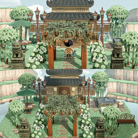 Zen Garden Animal Crossing, Japanese Exterior House, Acnh Zen Garden, Japanese House Exterior, Japanese Exterior, Cottagecore Animal Crossing, Asian House, Zen House, Ac New Leaf