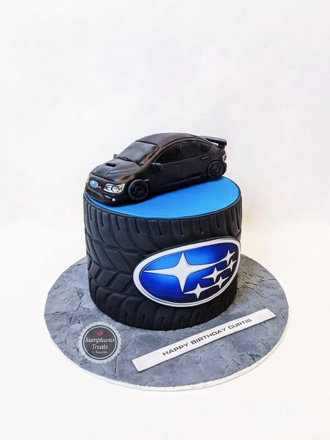 Subaru Logo, 22nd Bday, Cars Theme Cake, Car Cake Toppers, Car Cake, Custom Cake Toppers, Fondant Cake, Fondant Cakes, Car Lover