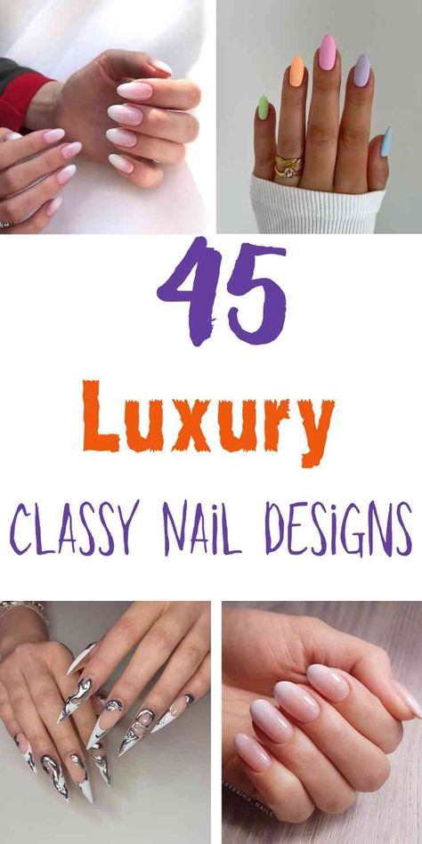 45 Luxury Classy Nail Designs for a Glamorous Look 1 Classy Vacation Nails, Classic Nail Designs, Neutral Nail Designs, Classy Nail, Chrome Nail Art, Star Nail Art, Elegant Nail Art, Romantic Nails, Elegant Nail Designs